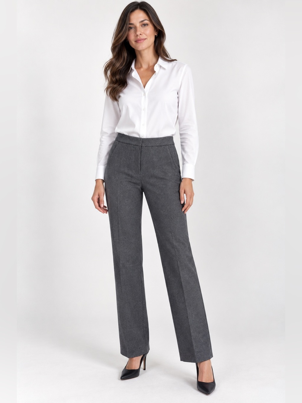 NWT J.Crew Kate Women's Straight-Leg Pants Heather Grey Size 4T Tall